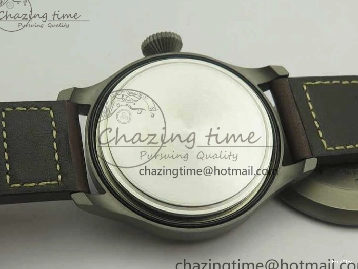 MIROTIME 0306 Big Pilot IW501004 Titanium ZF 1:1 Best Edition Black Dial On Brown Leather Strap A ZeroBulk 7212